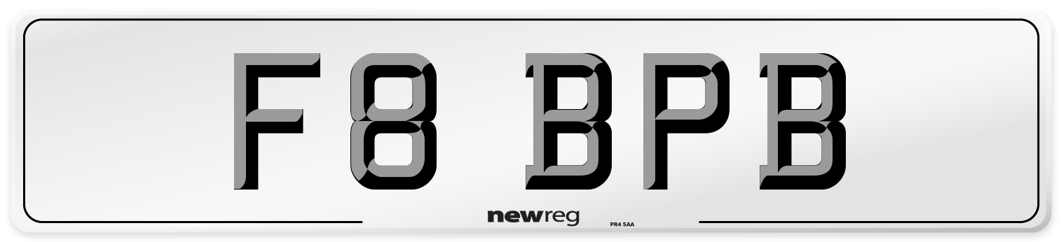 F8 BPB Number Plate from New Reg